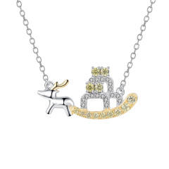 Lovely reindeer sleigh necklace for Christmas
