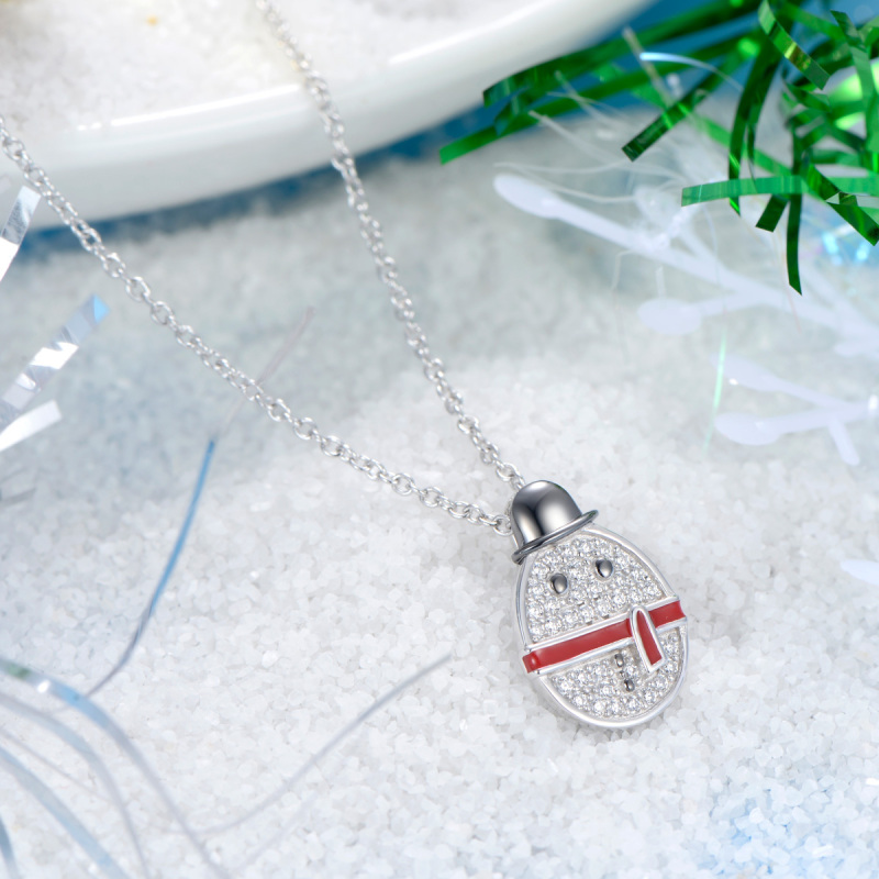 Christmas snowman pendant necklace