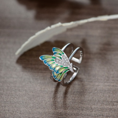 enamel butterfly ring