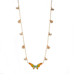 colorful gradient butterfly asymmetrical necklace