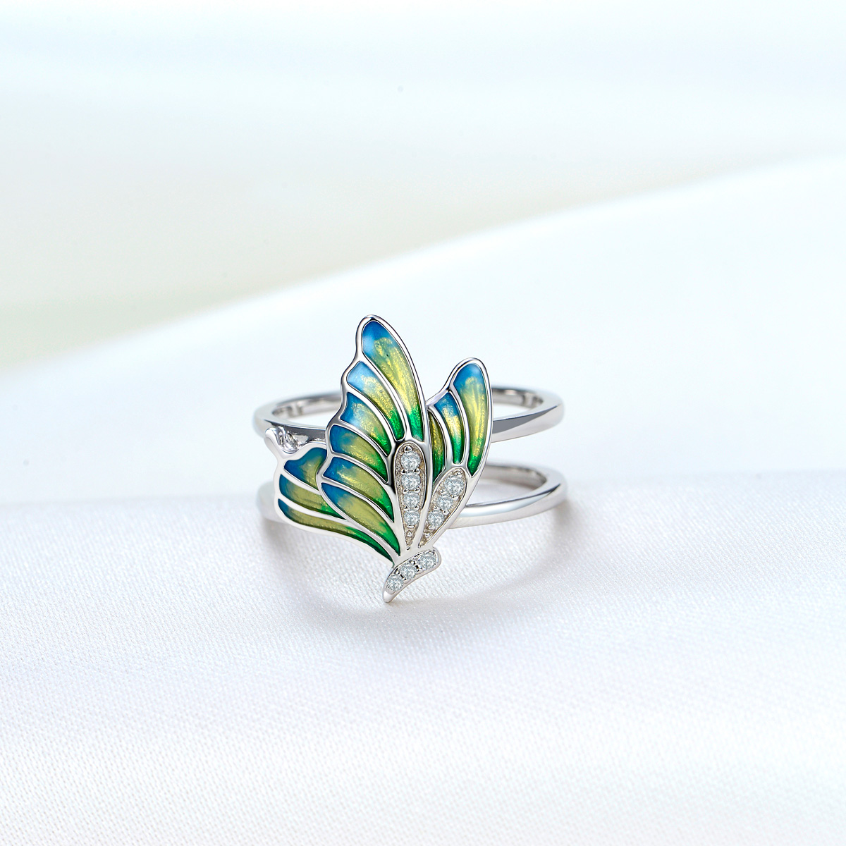 enamel butterfly ring