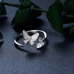 CZ butterfly open ring