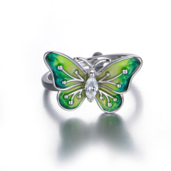 Enamel colorful butterfly ring