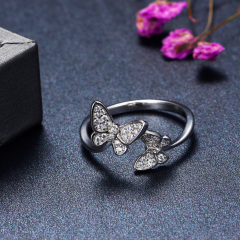 CZ butterfly open ring