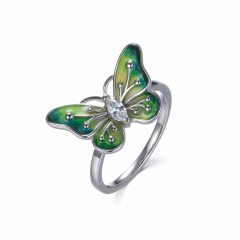 Enamel colorful butterfly ring