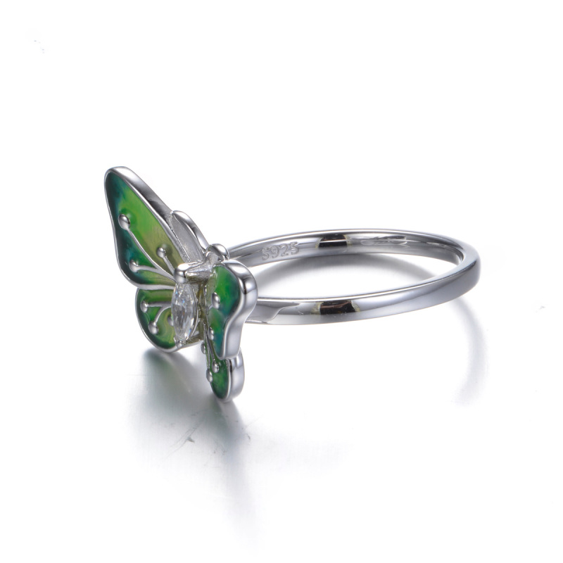 Enamel colorful butterfly ring