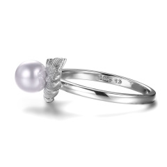 feather pearl ring