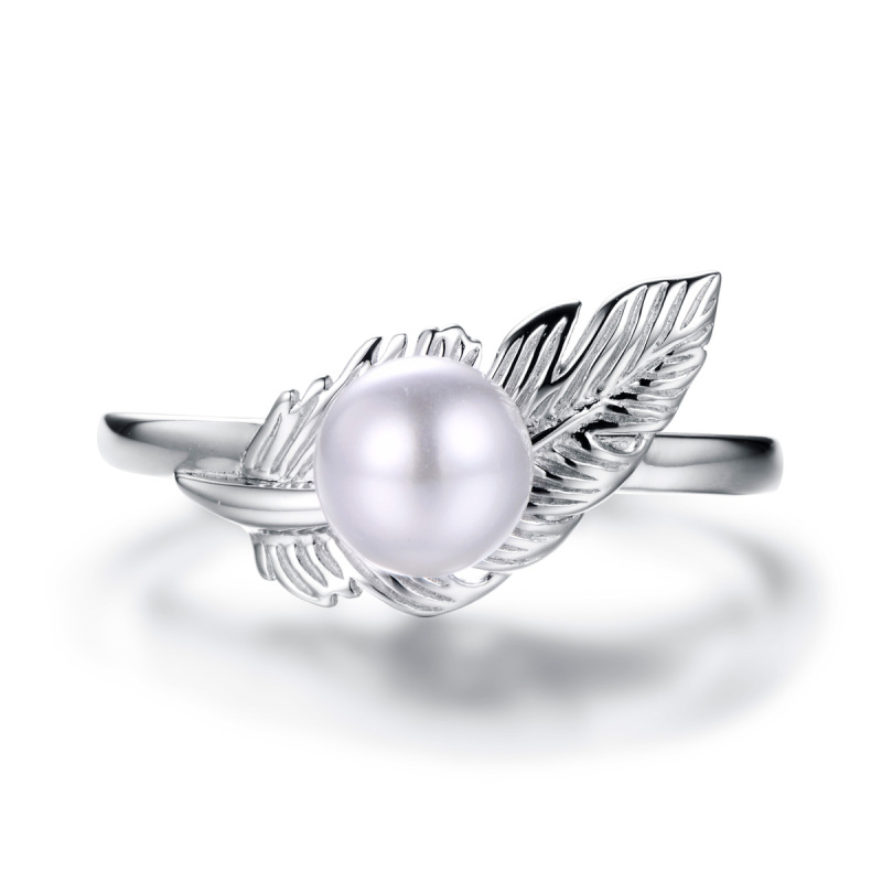 feather pearl ring