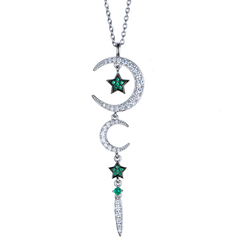 moon and star pendant necklace