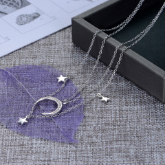 moon and star double necklace