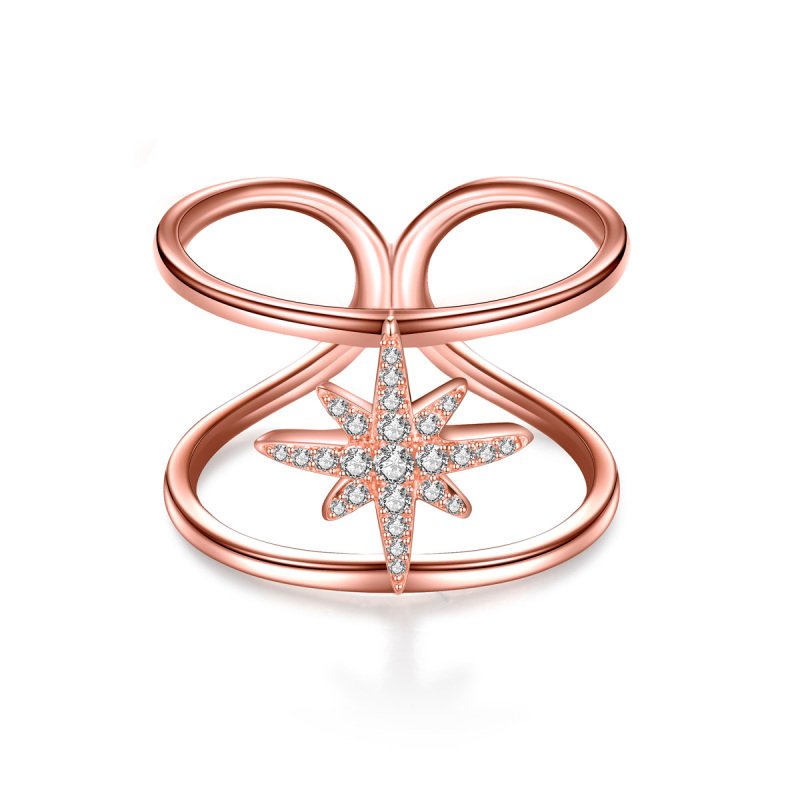 star rose gold plated ring
