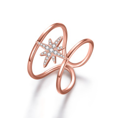 star rose gold plated ring