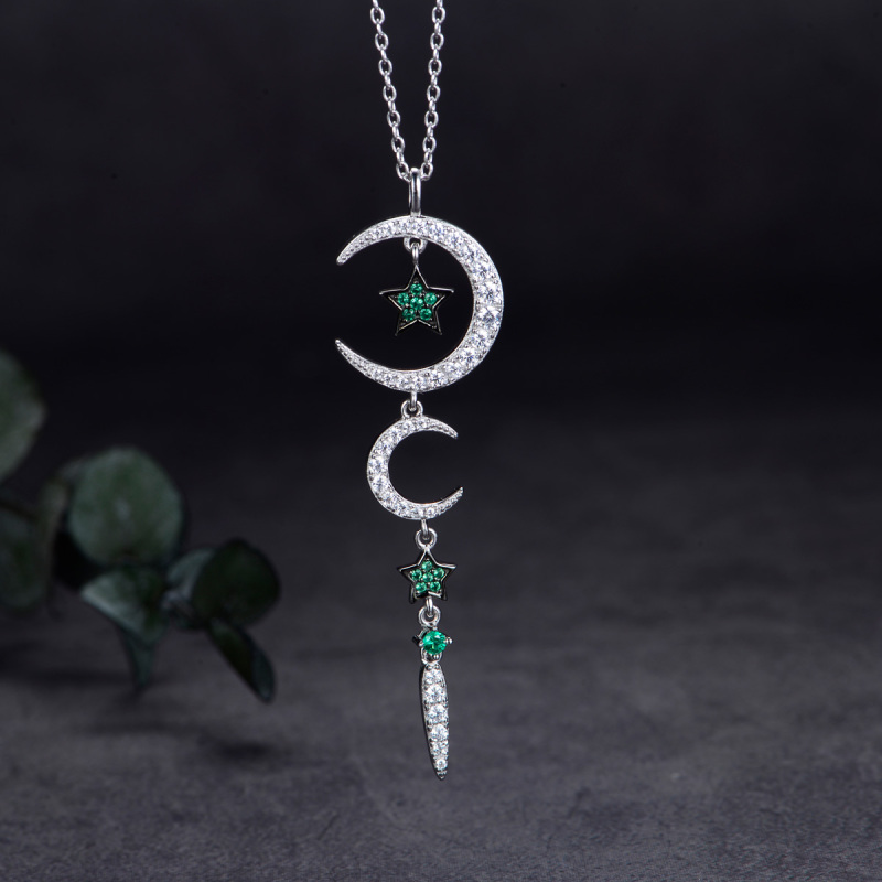 moon and star pendant necklace