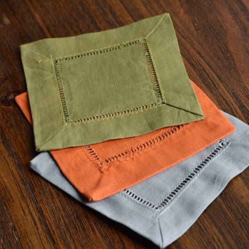 linen bar hemstitched cocktail napkin