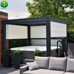 Garden Sunshade Rainproof Retractable Roll Blind Shades Motorized Zip Screen