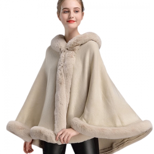 Women's Soft Faux Fur Hooded Jacket, KAXIDY Winter Cloak Coat Outwear Warm Tops