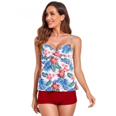 KAXIDY Damen-Badeanzug, zweiteilige Badebekleidung, Tankini mit Shorts, Badeanzüge zur Bauchkontrolle