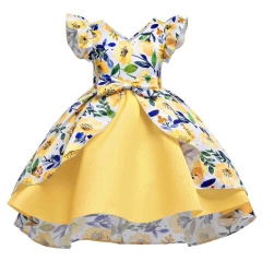 KAXIDY Robe de soirée pour Filles, Robe de Fille à Fleurs de 2 à 10 Ans, Robes de Cocktail de cérémonie d&#39;anniversaire de Fille élégante