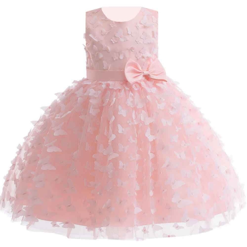 KAXIDY 女の子ドレス 3D 花柄子供の誕生日ガールドレスパーティーチュチュチュールドレス