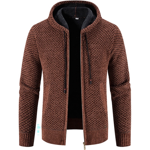 KAXIDY Men's Zip Up Hoodie Fleece Lined Jacket Wool Warm Thick Winter Coat Sweatshirt
