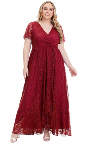 KAXIDY Plus Size Dresses for Women, Elegant Lace Evening Dress Party Dress
