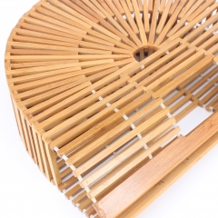 Bamboo Handbag Tote Bag, Handmade Straw Bag, Women Natural Basket Bag