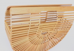 Bamboo Handbag Tote Bag, Handmade Straw Bag, Women Natural Basket Bag