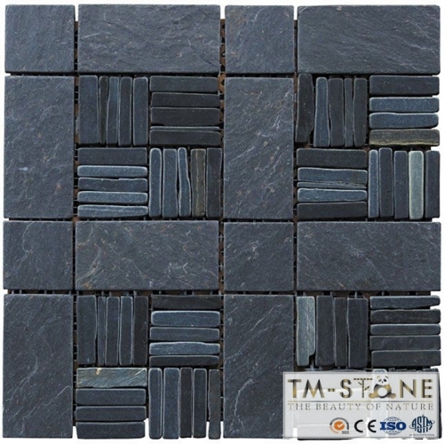 TM-M043 Black Slate Mosaic