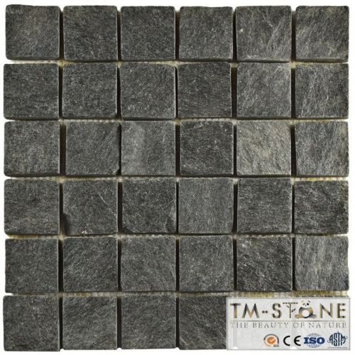 TM-M012 Black Slate Mosaic Tile