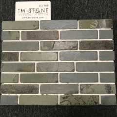 TM-TPB003 Natural Green Slate Tumbled Peace Brick