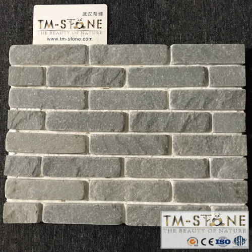 TM-TPB006 Natural Vintage Green Tumbled Stone Peace Brick