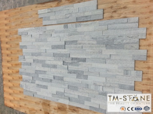 TM-W158X Real Stone Silver Grey Split Stacked Stone Walls