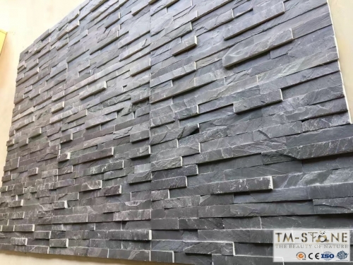 TM-W002J Luxury Charcoal Black Slate Walling
