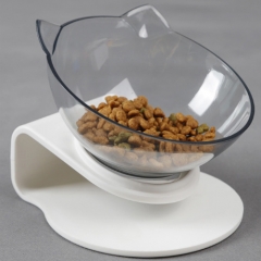 Tilted pet cat single bowl