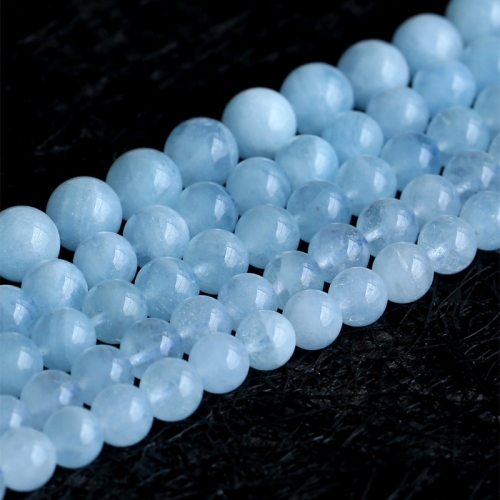 AAA High Quality Genuine Natural Green Blue Aquamarine Semi-precious stones Round Loose Beads 4mm 6mm 8mm 10mm 12mm 13m 14mm 16" 05208