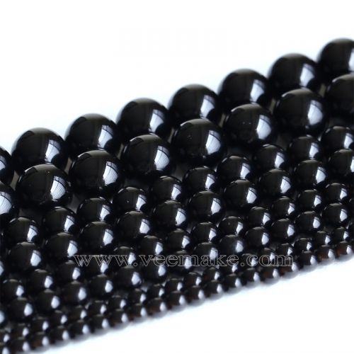 Natural Genuine Morion Black Rock Quartz Crystal Round Beads 4mm 6mm 8mm 10mm 12mm 14mm 16mm 18mm 15.5" 05213