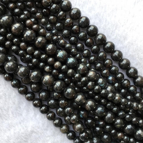 Natural Genuine Black Astrophyllite Round Loose Gemstone Stone Beads 6mm 8mm 10mm 12mm 15.5" 05825