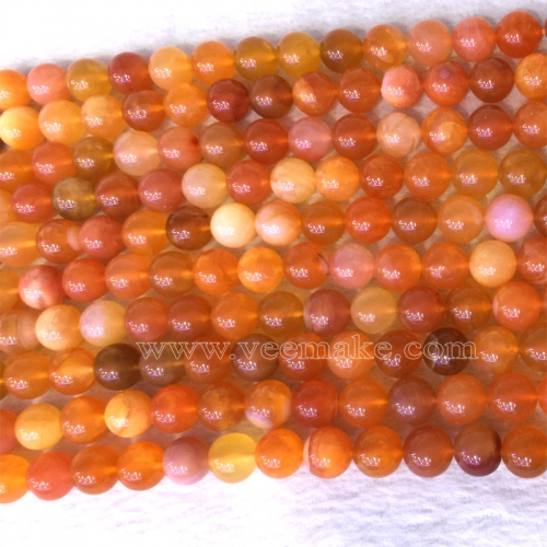 Genuine Natural Brazil Red Orange Chalcedony Carnelian Semi-precious stones Round Loose Beads 6mm 8mm 10mm 12mm 15.5" 05404