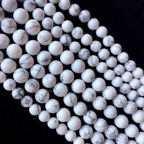 Natural Genuine Howlite White Lace Stone Round Loose Beads 4mm 6mm 8mm 10mm 12mm 15.5" 05836