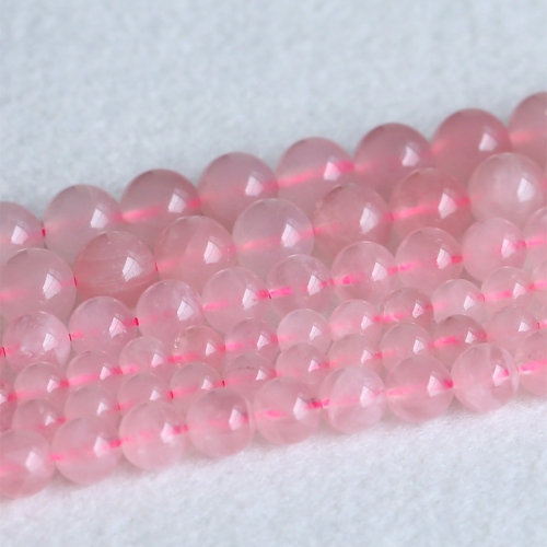High Quality Genuine Natural Clear Pink Crystal Rose Quartz Semi-precious stones Round Loose Beads 6mm 8mm 10mm 12mm 14mm 15.5" 05192