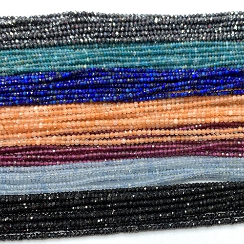 Veemake Fluorite Aquamarine Tanzanite Spinel labradorite Amethyst Sunstone Apatite Black Tourmaline Emerald Rondelle Faceted Small beads 06654
