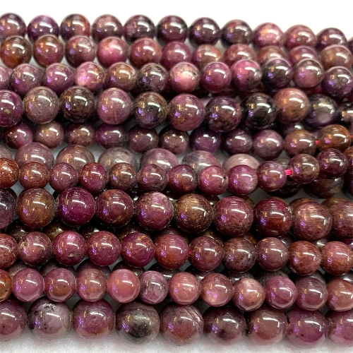 16 “ Veemake Natural Genuine Purple Red Starlight Star Ruby Round Loose Gemstone Jewelry Beads Making Necklaces Bracelets 06782