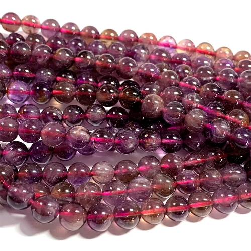 15.5“ Veemake Natural Genuine Auralite Super 23 Crystal Round Loose Gemstone Jewelry Beads Making Necklaces Bracelets 07047