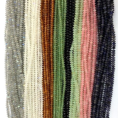 Veemake Tourmaline Spinel Emerald Iolite Peridot Moonstone Chrysocolla Labradorite Cone Rondelle Faceted Small beads 06991
