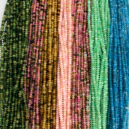 Veemake Tourmaline Moonstone Opal Amethyst Citrine Quartz Labradorite Lapis Lazuli Cone Rondelle Faceted Small beads 06920