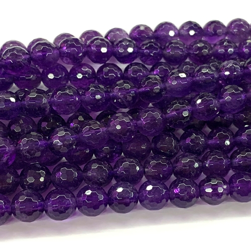 Wholesale Natural AAA Grade Dark Purple Amethyst Faceted Round Loose Beads Jewelry Sets Beads 4mm 6mm 8mm 10mm 12mm 14mm 02889