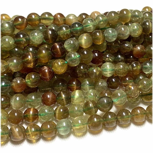 Natural Genuine Brown Green Cat's Eye Chrysoberyl Round Loose Gemstone Stone Beads Jewelry Design Necklace Bracelets 07756