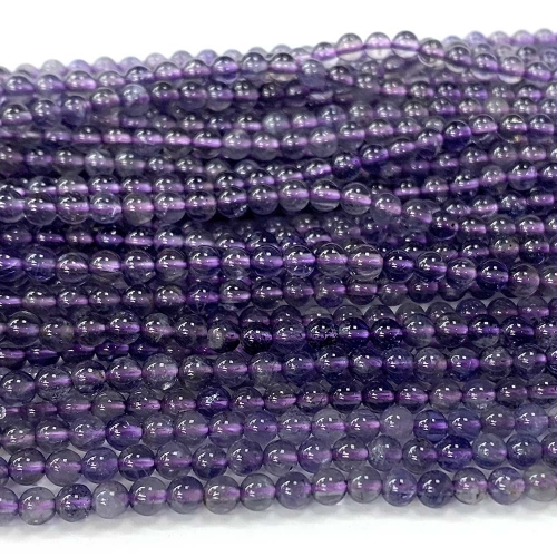 Natural Genuine Clear Blue Purple Iolite Round Loose Gemstone Stone Beads Jewelry Design Necklace Bracelets 07900