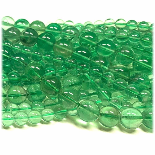 Genuine Natural AAA High Quality Clear Dark Green Fluorite Semi-precious stones Round Beads 08252