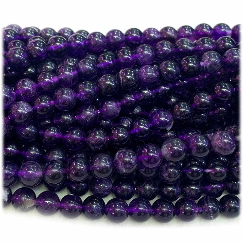 Veemake Genuine Natural dark Purple Fluorite Round Loose Necklaces Bracelets Beads Jewelry Making 8mm 08218